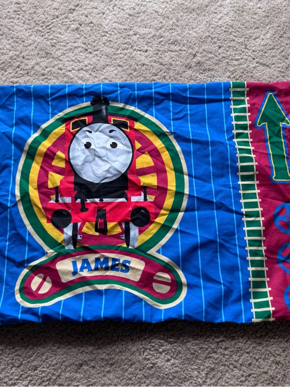 VTG Thomas The Train Toddler Bed Fitted And Flat Sheet Set with Pillow Case
